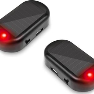 DFORD Car Solar Power Simulated Dummy Alarm, Anti-Theft LED Flashing Security Light Fake lamp