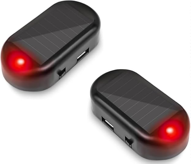 DFORD Car Solar Power Simulated Dummy Alarm, Anti-Theft LED Flashing Security Light Fake lamp