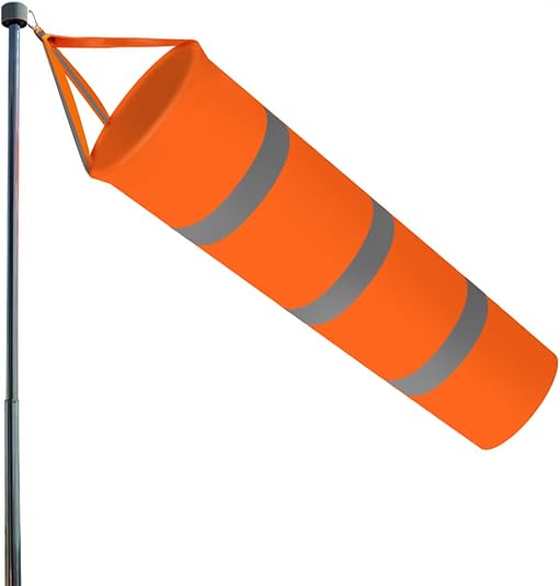 DFORD Wind Socks for Outside Heavy Duty Wind Direction Indicators for Outdoors Airport Farm and Park Good Reflective Effect Thickened Waterproof (Orange Reflection) 30