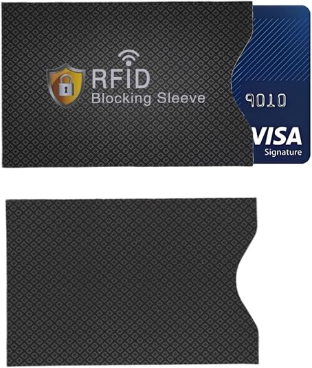 DFORD RFID Blocking Credit Card Sleeve Protectors One Card One Use Slim Wallet Inserts for Credit Cards Debit Cards and ID Protection (Mixed pattern 9pcs)