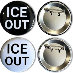 DFORD 4 Pack Pin Buttons Black and White Round Badge Pins for Clothes Bags Hats Fashion Button Pins Accessories for Jackets Backpacks Tote Bags Unisex Outfit Decor