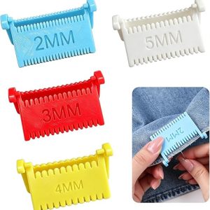 DFORD Sewing Ruler Stitch Guide Set 4PCS Clip-On Sewing Templates 2mm 3mm 4mm 5mm Quilting Stitch Tool for Even Stitches DIY Fabric Sewing for Beginners