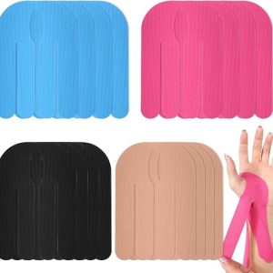 DFORD 16 Pc Kinesiology Wrist Precut Strips Waterproof Athletic for Carpal Tunnel Pain Relief Muscle Support for Sports Bowling Golf Gym Hand Thumb