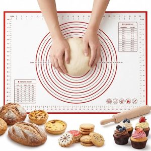 DFORD Silicone Baking Mat Non-Slip with Measurements and Conversion Chart Large 27.5 x 19.7 Inch Baking Mat for Rolling Pin Dough Kneading Sourdough Bread Baking Supplies Kitchen Silicone Mat