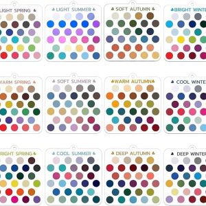 DFORD 12 Season Color Analysis Cards Set – Portable Personal Color Matching Guide with Double-Sided Seasonal Palette f