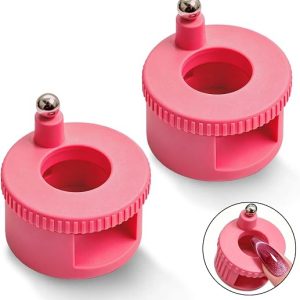 DFORD 2 Pack Cat Eye Magnet Nail Tool Pink Rotating Nail Magnet for Cat Eye Gel Polish - Strong Magnetic Nail Art Tool