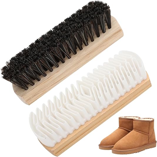 DFORD 2pcs suede cleaner kit with horsehair brush and rubber suede brush