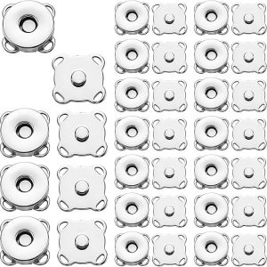 DFORD 30 Sets Magnetic Snap Buttons Strong Sew-On Hidden Closure Fasteners for Purse Bag Clothing DIY Sewing Crafts Si
