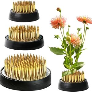 DFORD 3pc Flower Frog Kenzan Holder Kit - Metal Pin Floral Arrangement Base