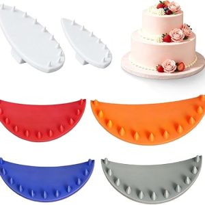 DFORD 6 Pack Cake Arch Guide Tool Set Multiple Sizes Cake Piping Guide Ruffle Marker Stencil for 4-10 Inch Cakes Even