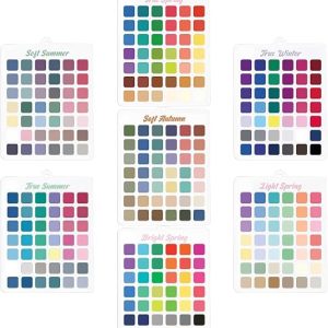 DFORD 7PCS Season Color Analysis Cards Set – Portable Personal Color Matching Guide with Double-Sided Seasonal Palette
