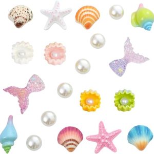 DFORD Beach Shoe Charms with Starfish Seashell and Mermaid Tail Decorations