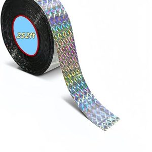 DFORD Bird Scare Reflective Tape, 252 Feet Per Roll, Double-Sided Reflective, A Substitute for Scarecrows