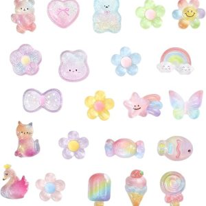 DFORD Cute Bling Crystal Flower Shoe Charms for Clogs and Sandals
