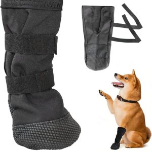 DFORD Dog Paw Wound Recovery Boot, Breathable Dog Bootie for Injured Paw, Anti-Slip Dog Shoe with Self-Adhesive Strap