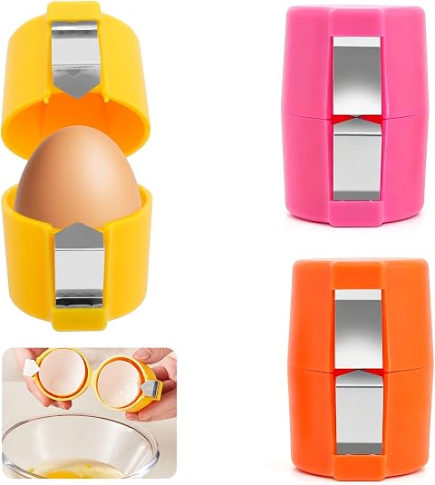 DFORD Egg Shell Opener 3Pcs - Portable Egg Cracker Tool for Raw and Hard-Boiled Eggs