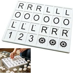 DFORD Mahjong Practice Board Solo Trainer with 24 Slots RLO Charleston Guide Portable Mahjong Learning Tool for Strate