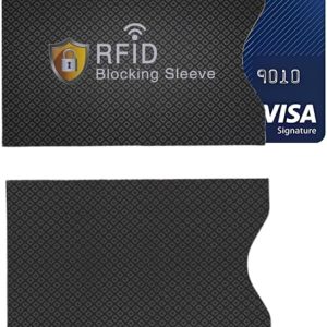 DFORD RFID Blocking Credit Card Sleeve Protectors – One Card One Use Slim Wallet Inserts for Credit Cards