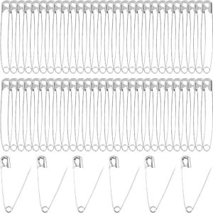 DFORD Safety Pins 200PCS 2.2 Inch Heavy Duty Metal Safety Pins - Large Steel Pins for Clothes Sewing Fabric Crafts Dia