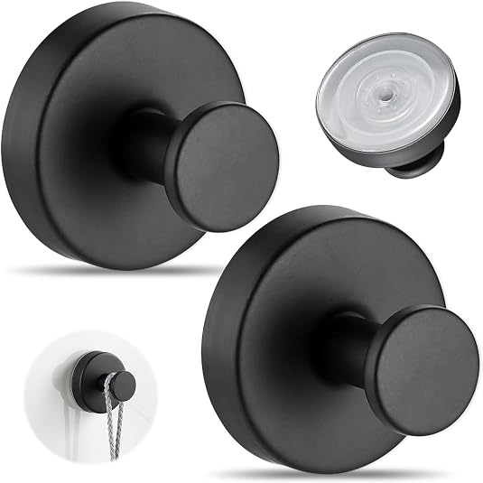DFORD Suction Cup Hooks for Shower, Removable Towel Hooks for Bathroom Window Glass Door Wall