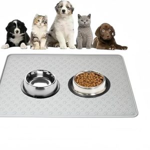 DFORD Waterproof Silicone Under Sink Mat Pet Cat Puppy Essentials (Light Gray, 21.6'' x 15.7'')